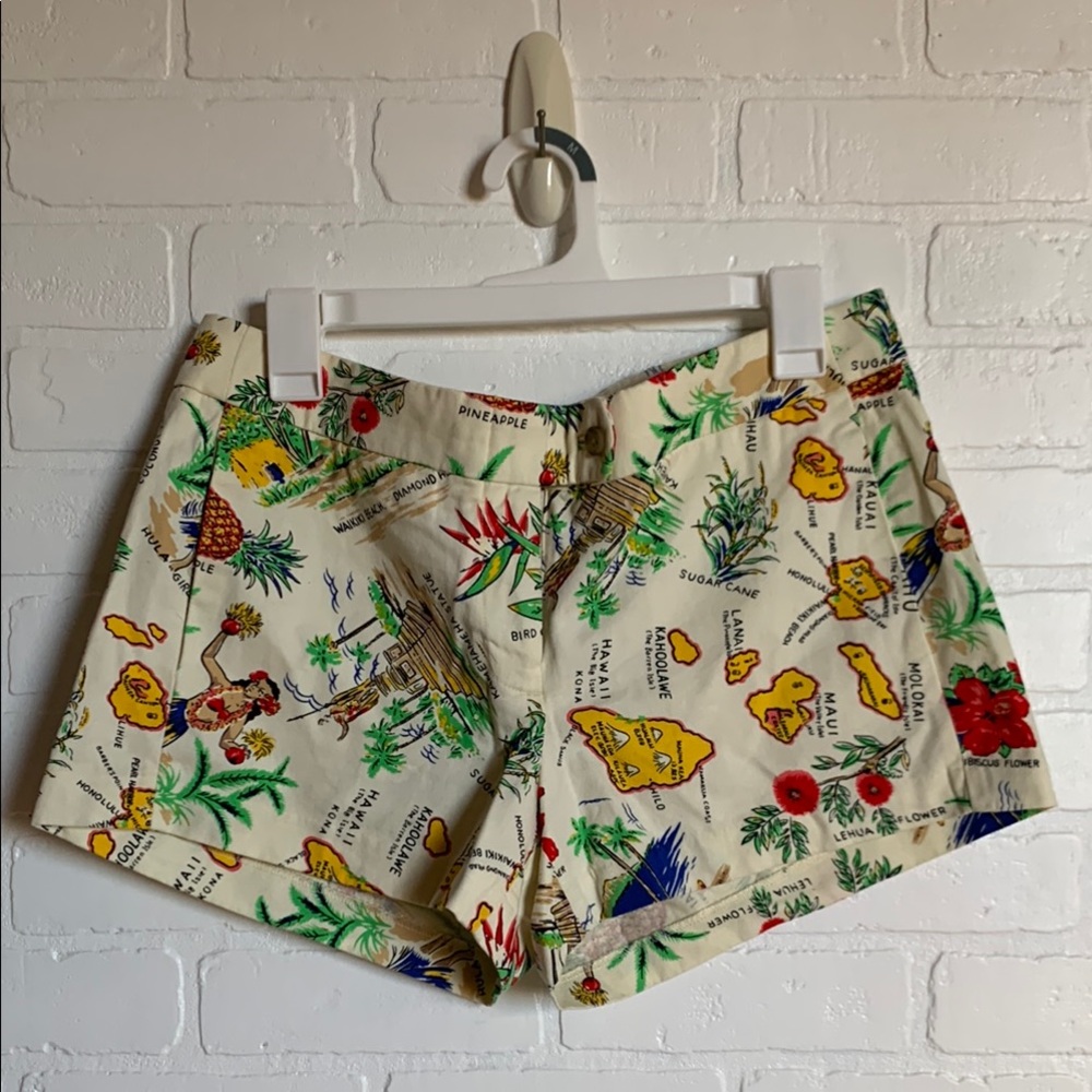 J. Crew Cream Tropical Print Women's Shorts